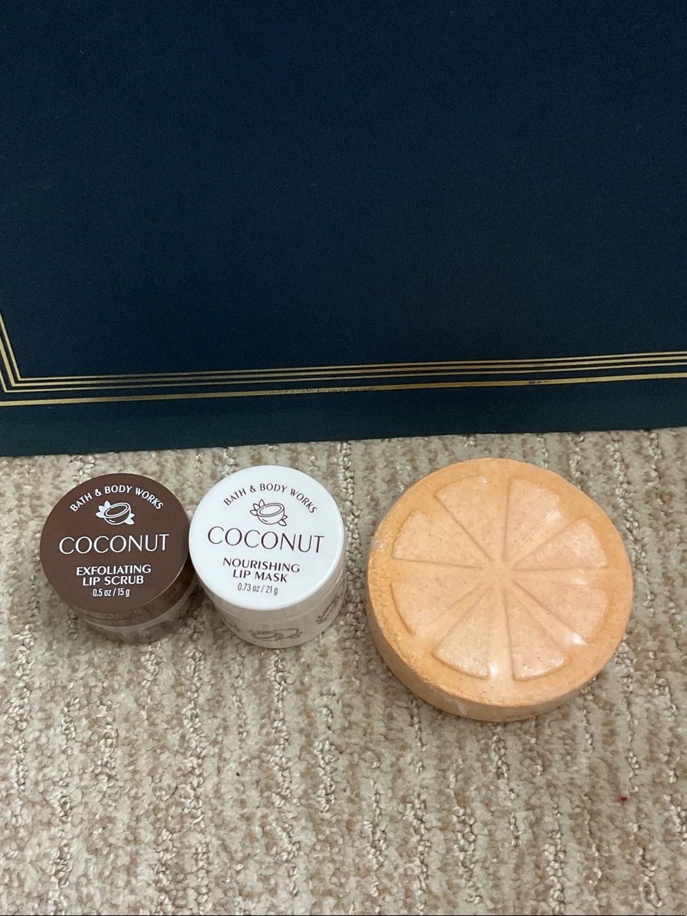 Bath & Body Works Calypso Clementine Orange Bath Fizzy. Coconut lip scrub & mask